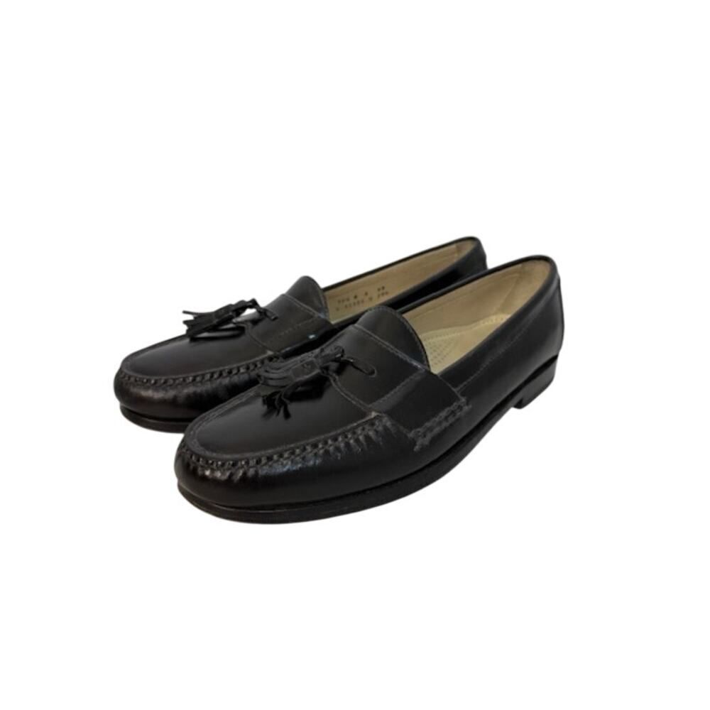 Cole Haan City Loafers Black Leather Pinch Round Toe Tassel Shoes Size 10.5 B